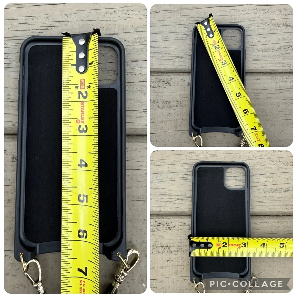 Bandolier Emma Pebble Leather Case Crossbody in Black for iPhone 13 Pro Max